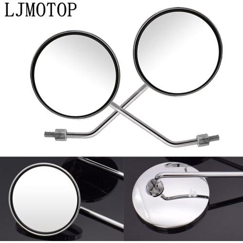 Free Shipping Motorcycle Round Back View Mirror Moped Side Mirror 8mm 10mm For Yamaha MT125 MT01 MT03 MT25 YBR 125 YZF R15