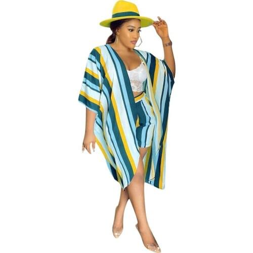 2 Piece Shorts Sets Womens Striped Coats And Shorts Casuale Suits The New Summer Style Is Stylish High Quality African Sets