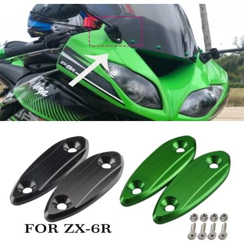 ZX6R Motorcycle Rearview Mirror Seat Decorative Cover Mirror Base for Kawasaki zx6r ZX-6R