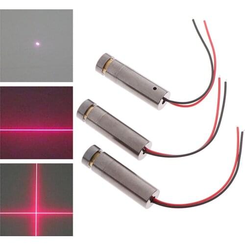 1pcs 650nm 5mW Red Point / Line / Cross Laser Module Head Glass Lens Focusable Industrial Class