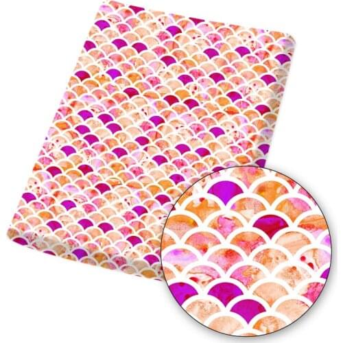 Polyester Cotton Fabrics Sewing Fabrics Mermaid Fish Scales Printed Cloth Sheets Dress Making DIY Crafts Supplies 45*145cm 1pc