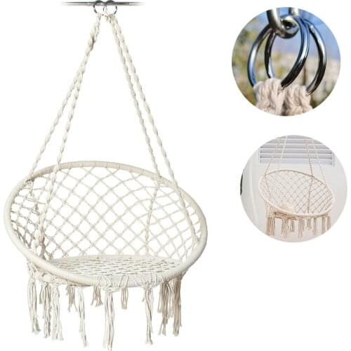 150KG Cotton Nordic Rope Hammock Hanging Chair Handmade Knitted Indoor Outdoor Kids Swing Chairs