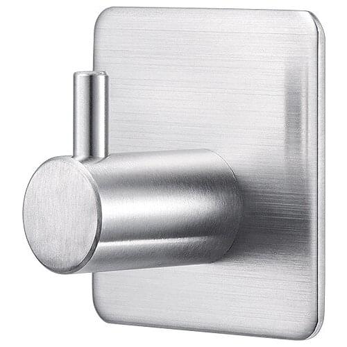 2pcs/lot Stainless Steel Adhesive Hooks Wall Door Clothes Coat Hat Strong Sticking Wall Hook Hanger Kitchen Bathroom Towel Hooks