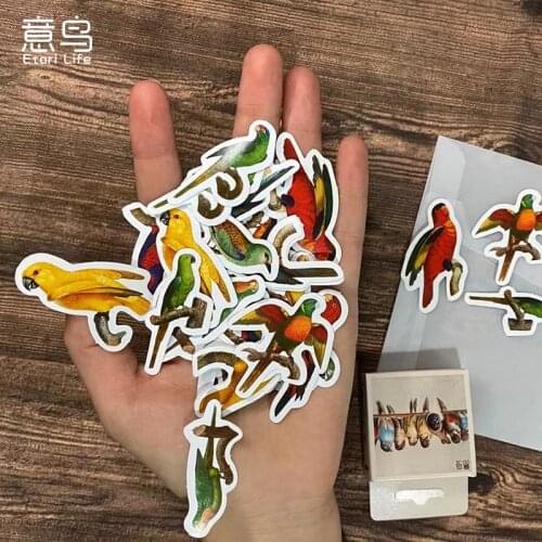 Cute Thrush Sticky Stickers Colorful Paper Decoracion Scrapbooking Office Stationery School Supplies Sticker Flakes 46Pcs