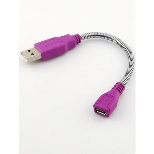 5pcs Premium USB 2.0 Type A Male Plug to Micro USB 5 Pin Female Jack Connector Adapter Flexible Metal Cable 15cm