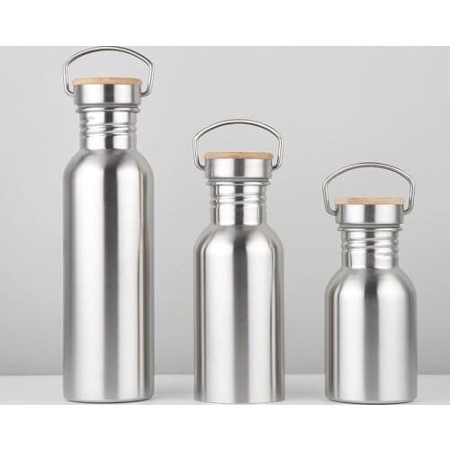 50pcs Stainless Steel Water Bottle 350/550/750 ml Large Capacity Leak-Proof water Bottle Lid for Outdoor Camping Cycling Sport