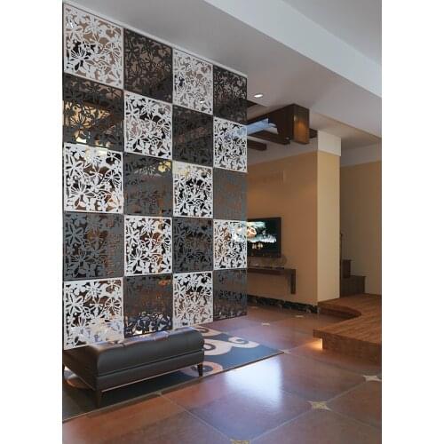 High Quality New 6 pcs Flower Wallpaper Wall Sticker Hanging Screen Curtain Room Divider Partition New Feshion Home Decoration