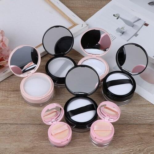 7Styles Cosmetic Sifter Loose Jar Travel Makeup Container Portable Plastic Powder Box Empty Loose Powder Pot With Sieve Mirror