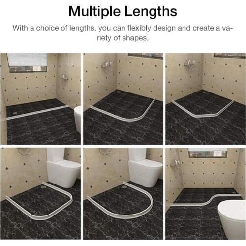 Shower Barrier Water Stopper Sealing Bathroom Waterproof Strip Water Blocker Home Improve Dropshiping for Bathroom Kitchen