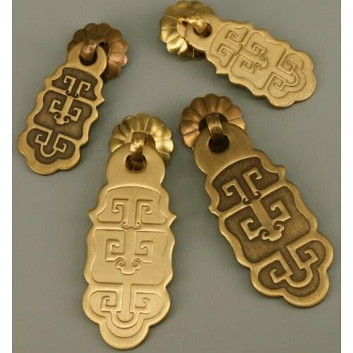 One Piece Chinese Brass Cabinet Knobs Cupboard Drawer Handles Vintage Furniture Door Pull Accessory