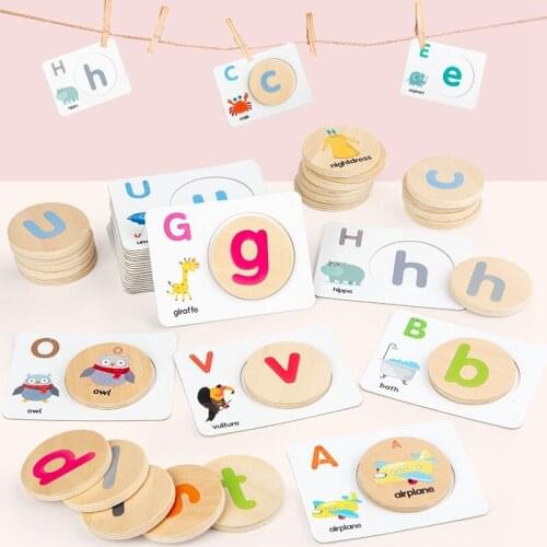 Wooden Educational Letter Puzzle Toys Alphabet Matching Game Educational Learning Words Toys for Children