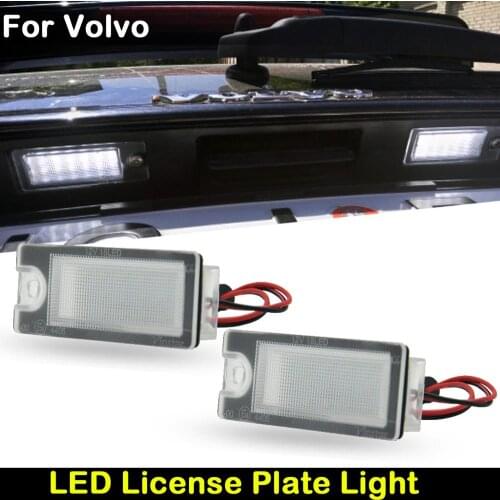 For Volvo S60 S80 V70 XC70 XC90 Car Rear White LED License Plate Light Number Plate Lamp