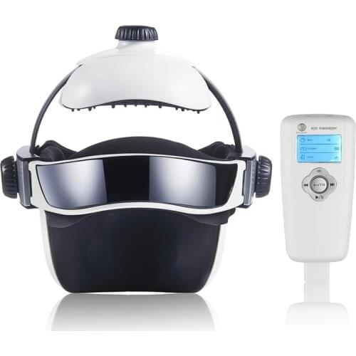 Syeosye Electric Head Massager Heating Neck Helmet Air Pressure Vibration Therapy Massager Music Muscle Stimulator Health Care