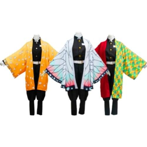 Adults and Children Cosplay Anime Demon Slayer Kimetsu No Yaiba Kamado Tanjirou Nezuko Kimono Set Gothic Uniform Costume