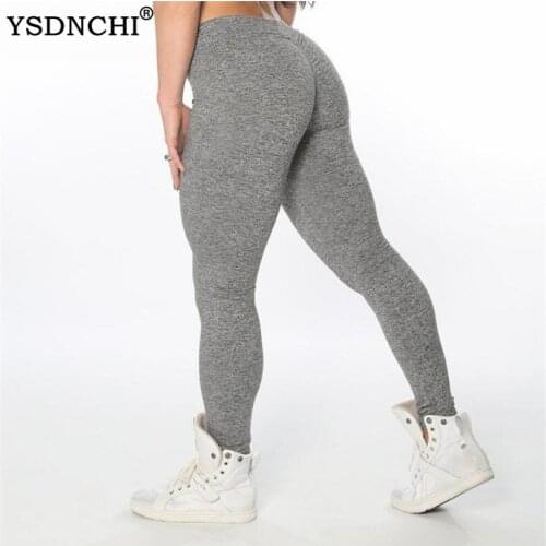 YSDNCHI Sexy Leggings For Fitness Elastic Waist Casual Push Up Pants Workout Leggings For Women Legins Solid Fitness Legging