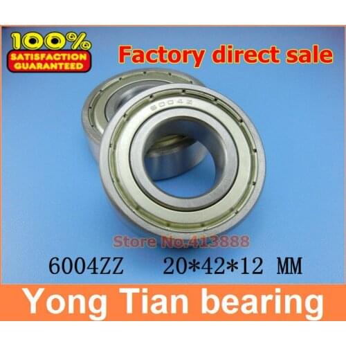 300pcs/lot free shipping Wholesale Double Shielded Miniature Deep Groove Ball Bearings 6004ZZ 20*42*12 mm