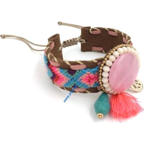 New European handmade Jewelry Suppliers personalized charm woven bracelet for women