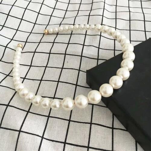 New Trend Baroque Headband imitation Pearls Hair Accessories Wedding Tiara Beading Hair Band Charm Bijoux Girl Party Gift