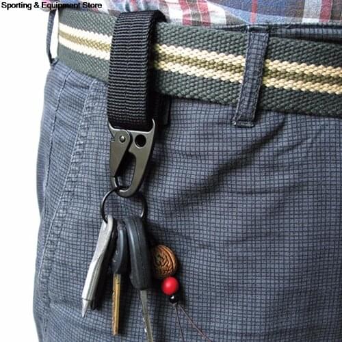 Olecranon Nylon Webbing Backpack Hook Hanger Carabiner Kit Gear Survive Clasp Military Outdoor Bag Hook Army Green Black Khaki