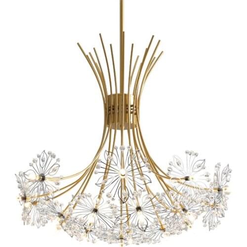Pendant nordic light crystal dandelion pendant lamp bedroom atmosphere shop commercial clothing store restaurant hanging lamp