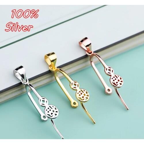 S925 Sterling Silver Color 3 Colors Safe Buckle DIY Beeswax Buckle Silver Clip Buckle Head Accessories Pendant Buckle