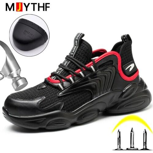 Work Sneakers Men Boots Indestructible Safety Shoes Men Steel Toe Sneakers Work Boots Industrial Shoes Puncture-Proof Footwear