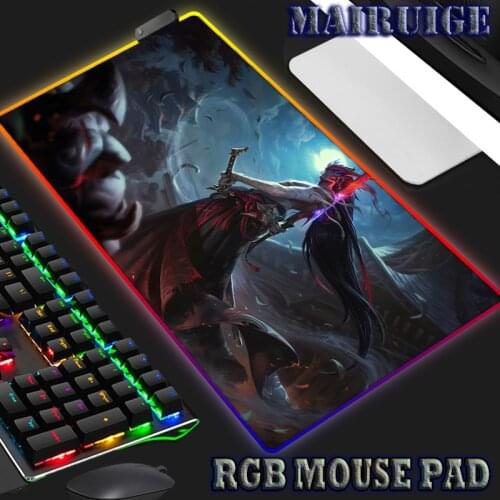RGB Mouse Pad Computer Game Table LED Lights Large Mousepad Gaming Accessories for League of Legends PC Laptop Gamer Desk Mat