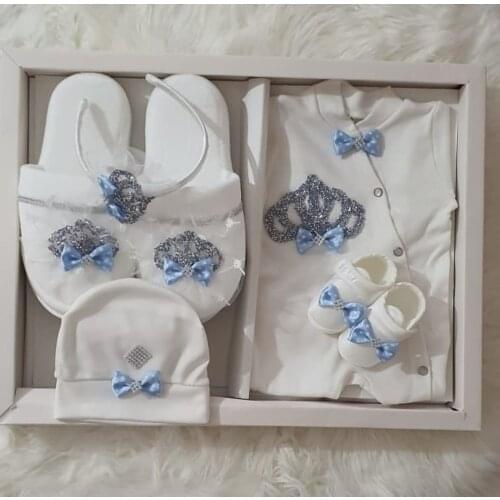 GIRL and Boy BABY HOSPITAL EXIT LOHUSA SET SLIPPER CROWN SLIPPER PREGNANT BIRTH GIFT ZIBIN SET
