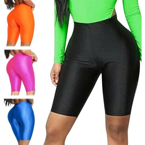 Women Stretch Biker Bike Shorts Workout Spandex Leggins Knee Length Short Trousers Women Summer Slim Shorts Womens
