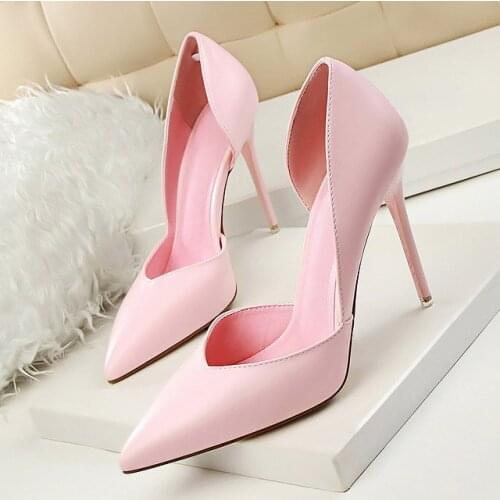 Women pumps 2021 new arrival super women shoes high heel pointed hollow shallow mouth wedding shoes woman