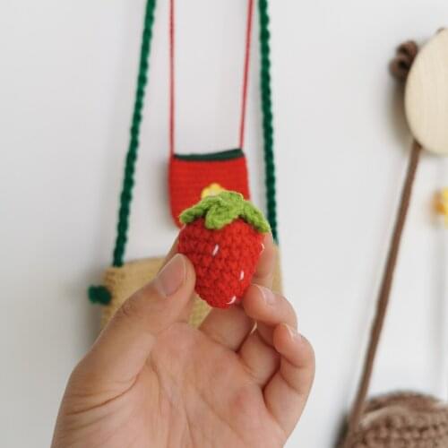 Childrens Clothing Ornament Hand-Woven Accessories Three-Dimensional Strawberry