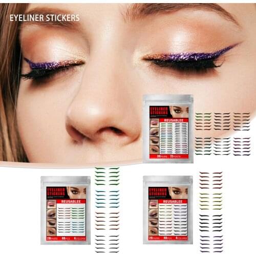 Waterproof Reusable Eyeliner Stickers Cat Eye Makeup Double Eyelid Sticker Instant Eye Liner Sticker Eye Liner Paste Sticker