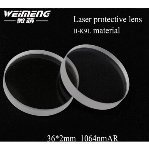 Weimeng factory directly supply 36*2 H-K9L laser Protective lens & Window Glass DOUBLE SIDE yellow Film for Cutting machine