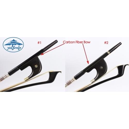 Yinfente Upright String Double Bass Bow Carbon Fiber Bow 4/4 3/4 Size Natural Horse Hair Pernambuco Level Professional
