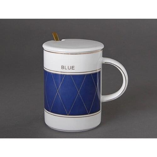 Gold Ceramic Travel Coffe Mug High-end British Style Light Luxury Personalized Water Cup Breakfast Milk Coffee Cups And Mugs