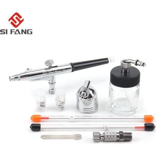 0.2mm 0.3mm 0.5mm Dual Action Airbrush Compressor Kit Air-Brush paint Spray Gun for Tattoo Nail Tools Set DIY Tool