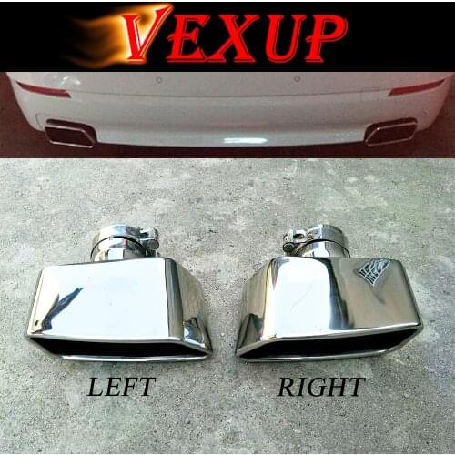 1PCS Stainless Steel Car Muffler Tip Square Shape Exit Exhaust Pipe Mufflers Nozzle Decoration For BMW 5 Series