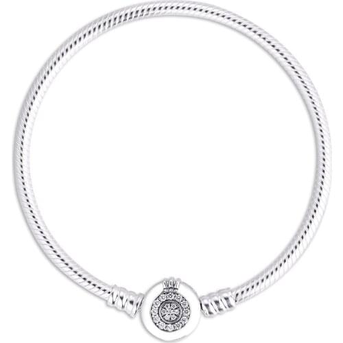 100% 925 Sterling Silver Jewelry Moments Sparkling Crown O Bracelets For Women Wholesales Free Shipping