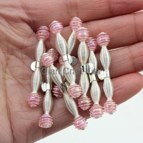 120pcs spring-pink-apply-hair-art-applique-young-girl-stretch-on hair clips with blank glue pad for diy
