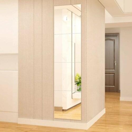 4Pcs Mirror Tile Wall Sticker Acrylic Square Self Stick Splicing Combination Wall Mirrors Decal Home Decor DIY Art 4x 30cm