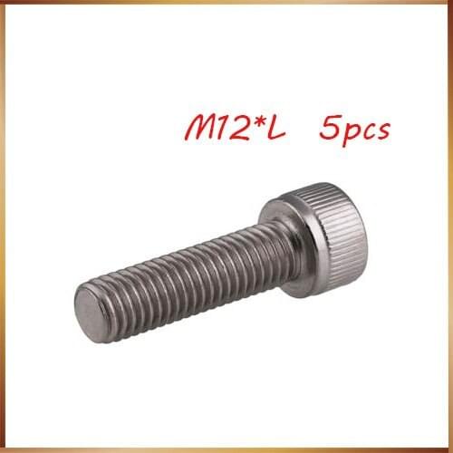 5PCS M12*1.5*20/25/30/35/40/50 m12 Stainless steel Fine thread hex hexagon socket cap head screw M12 bolts,M12 nails