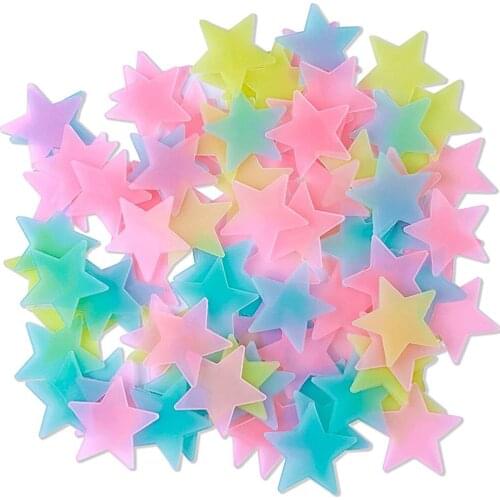 50/100pcs 3D Stars Glow In The Dark Wall Stickers Luminous Fluorescent Wall Stickers For Kids Room Bedrooms Ceiling Home Decor