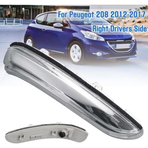 Car Door Side Wing RearView Rear View Mirror Turn Signal Light Lamp Left Right For Peugeot 208 2012 2013 2014 2015 2016 2017
