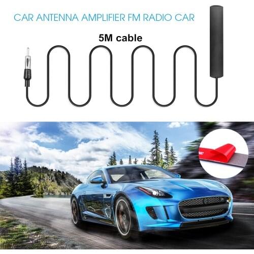5 meters FM signal extension Car Radio Amplifier Patch Antenna Aerial booster With 3M sticky 5M Stability Signal Cable 80 - 120M