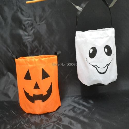 Free shipping 2pcs/lot Halloween Gift Bag cloth Sack Pumpkin Tricks Halloween Festival Party Decoration Supplies