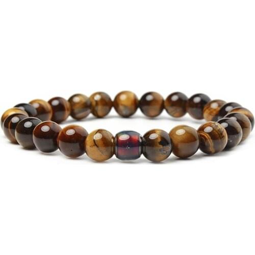 ZV Tiger eye volcanic Beaded Bracelet For Best Friend Elastic Stone Mood Bead Chain Thermochromic Change Color Gift Jewelry