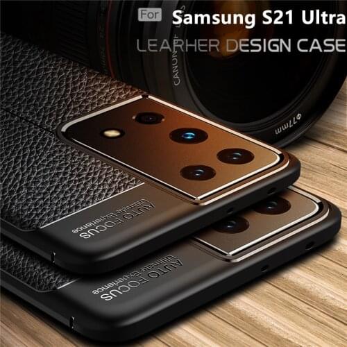 For Cover Samsung Galaxy S21 Ultra Case For Samsung S21 Ultra Shockproof Bumper TPU Leather For Fundas Samsung S21 Ultra Cover