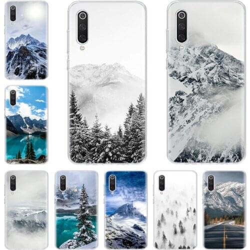 Black White Mountain Pine Tree Forest Mountain Peak Mist Phone Case For Xiaomi Redmi Note 10 9S 8T 9 8 7 6 5 Pro S2 9C 9A 8A 7A