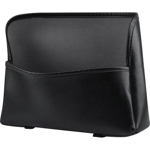 Black Car Leather Handbag Holder Driver Storage Seat Back Organizer, Large Capacity Bag, Barrier of Backseat Pet Kids