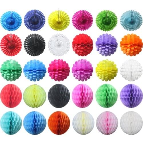1pcs 8''-12'' Paper Pinwheel Paper Fans Flower Honeycomb Ball Lantern Wedding Birthday Party Shower Decorative Hanging Crafts